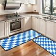 thumbnail image 3 of Kitchen Rugs Sets Of 2,Blue White Checkerboard Checkered Pattern Anti Fatigue Kitchen Mat Rugs Non Slip Washable,Decorative Kitchen Floor Mats for Kitchen,Sink,Laundry,17"x47"+17"x47", 3 of 5