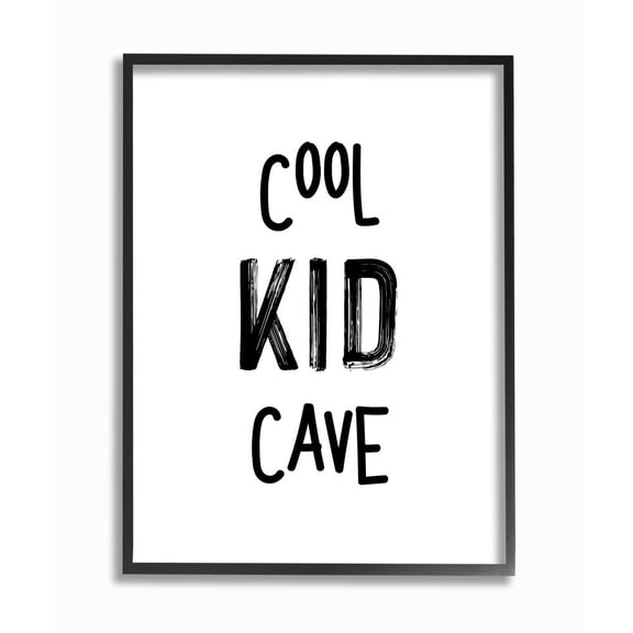 Stupell Industries Cool Kid Cave Minimal Design Black and White Designed by Seven Trees Design