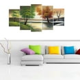 thumbnail image 2 of Design Art Changing Seasons on The Lake Canvas Print Set, 2 of 2