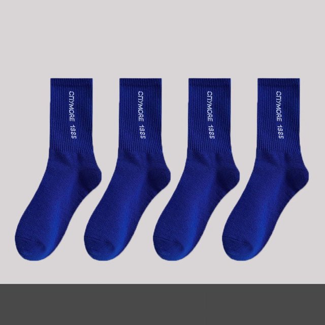 Calcetines deportivos para estudiantes con diseño de tablero de ajedrez en color azul Klein C, calcetines para parejas, calcetines para hombre