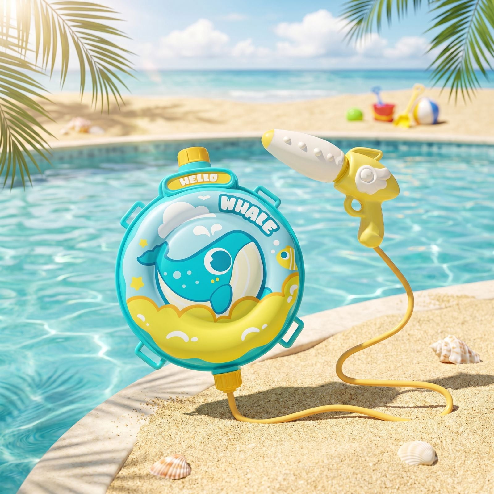 Children's Backpack Water Gun Dolphin Shape 2000ML Spray Toy for Outdoor Summer Play Kids Water Fight Fun Portable Splash Game Equipment