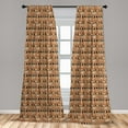 thumbnail image 5 of Ambesonne Egyptian Curtains, Egyptology Cartoon, Pair of 28"x84", Multicolor, 5 of 5