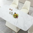 thumbnail image 2 of 71" Dining Table Made From Sintered Stone And 6 Chairs, White, To Stains High Temperatures With Stain- Build Quality, Temperature Quality Feature, 2 of 6