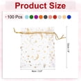 thumbnail image 2 of Uxcell Organza Bags, Sheer Moon Star Mesh Bags Drawstring Gift Bags Bulk Party Favor Bag Jewelry Pouches Multicolor-Gold 4" x 6", 2 of 6