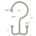 thumbnail image 5 of TABGIME Decorative & Durable Glide Brushed Matte Nickel Rustproof Metal Shower Curtain Rings Double Hooks, 12 Count-Cylinders, 5 of 6