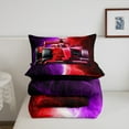 thumbnail image 4 of Erosebridal Purple Racing Car Bedding Sets King with Comforter, Lightning Print Duvet Insert, Reversible, 3 Pieces, 4 of 6