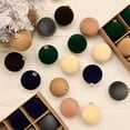 thumbnail image 2 of 12Pcs/set Christmas Balls,6 Colors - Christmas Hanging Ornaments Handmade Velvet Balls Christmas Tree Ornaments Xmas Velvet Tree Bulbs for Wedding Anniversary Party,  Khaki 6*6CM, 2 of 5