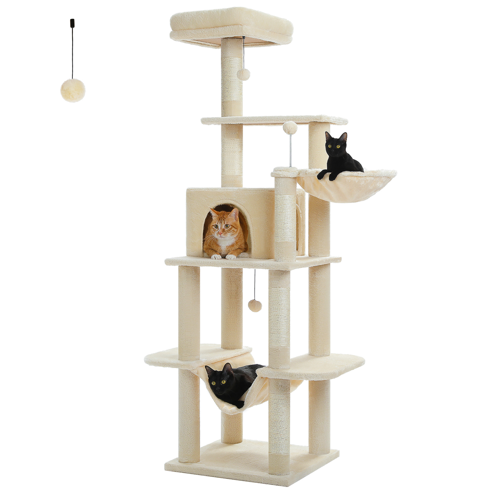 Pawz Road 64" Large Cat Tree with Multi-Level Posts photo 4