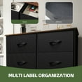 thumbnail image 4 of Uforic 8 Drawers Fabric Storage Dressers for Living Room, , Black/Rustic Brown, 4 of 9