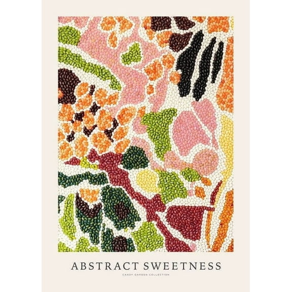 Candy Garden - Abstract Sweetness Print Wall Art, Modern Wall Decor For Living Room Bedroom, 8x12 UNFRAMED