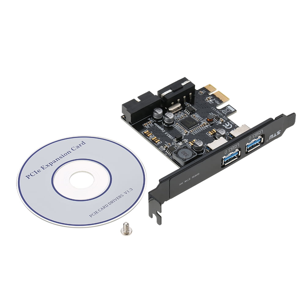 PCI-E to USB 3.0 2 Port 5V 2A PCI Express Expansion Card 19-Pin Power Connector