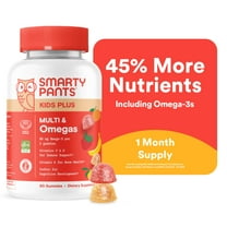 SmartyPants Kids Plus Multvitamin & Omega 3 Gummies Supplement with Vitamins C, D3, B12, Zinc, 60ct