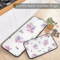 thumbnail image 5 of Pink Flowers Floral Kitchen Mats Set 2 Piece Non Slip Floor Foam Rugs Cushioned Soft Waterproof Carpet Runner for Dining Room Bathroom Laundry, 5 of 7