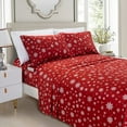 thumbnail image 2 of Holiday Pattern 1500 Series Softness Wrinkle and Fade Resistant (6-Piece) Bedding Set, Queen, SnowFlake-Burgundy, 2 of 2