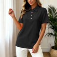 thumbnail image 6 of vigerkar Womens Polo Shirts Short Sleeve Quick Dry Collared Shirts Business Casual Work Tops Athletic Tennis Golf Shirt (Black, 4XL), 6 of 7