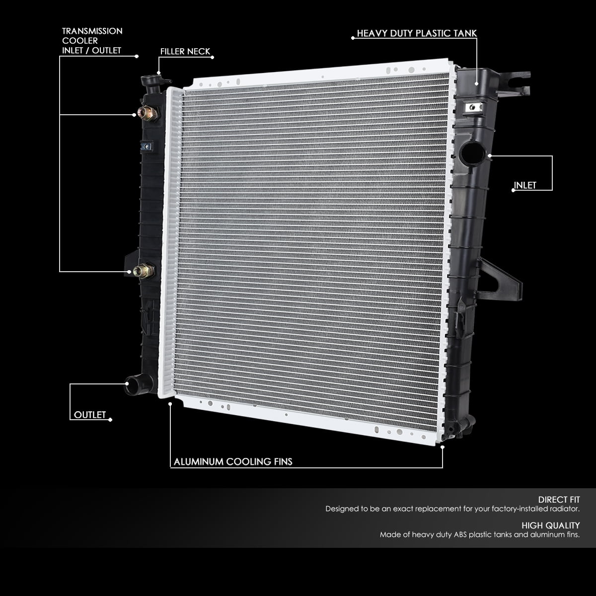 DNA Motoring 2173 Aluminum Radiator for 98-11 Ford Ranger 98-03 Explorer 3.0L 4.0L Automatic