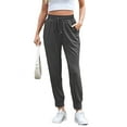thumbnail image 4 of VDJ 3 Packs Womens Jogger Elastic Waisted Drawstring Athletic Pants Casual Fit Lounge Pants Jogging ith Pockets Size M, 4 of 5