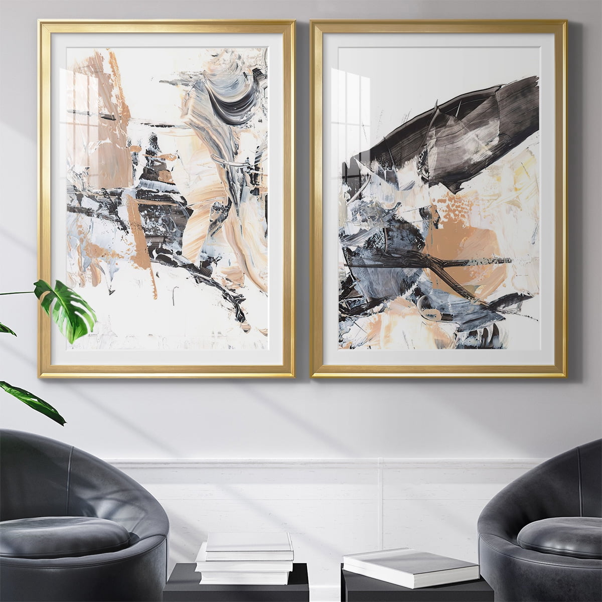 Wexford Home Ruckus III Premium Framed Print, 22.5" x 30.5" - Ready to Hang, Gold (Set of 2)
