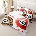 thumbnail image 3 of Castle Fairy Lucky 8 Ball Print Quilt Full,Leopard Pattern Full Bedspread Sets,Red Brown Black, 3 of 7