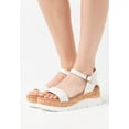 thumbnail image 2 of Steve Madden Roselita Ankle Strap Cork Lightweight Platform Wedge Sandals (White Leather, 7), 2 of 9