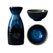 1 Set Ceramic Saki Pot Japanese Style Traditional Sake Pot Sake Kettle with Cups