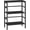Black, variant on Industrial 3-Tier Bookshelf, 23.6" Rustic Brown Open Display and Record Storage Shelf with Metal Frame and Side Fence