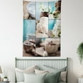 thumbnail image 3 of Spa Tapestry, Far East Close to Your Heart Asian Massage Theme Collage Oils Candles Flowers Print, Wall Hanging for Bedroom Living Room Dorm Decor, 60W X 80L Inches, Blue and White, by Ambesonne, 3 of 5