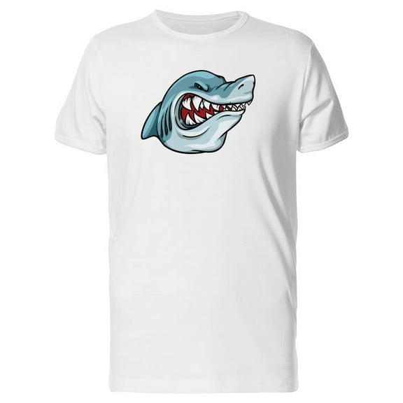 Angry Cartoon Shark Head Tee Men's -Image by Shutterstock