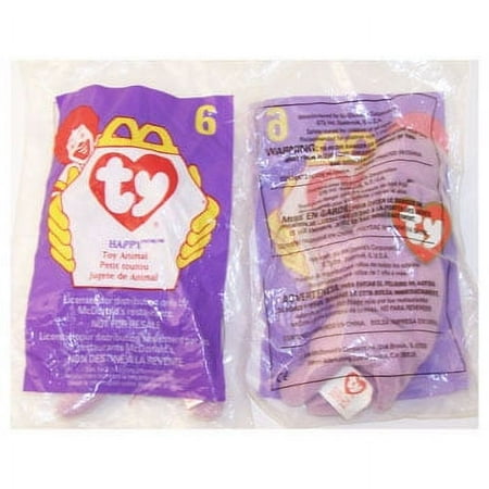 TY McDonald s Teenie Beanie - #6 HAPPY the Hippo (1998) (5 inch) price history on PriceWatchPro
