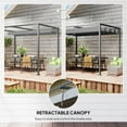 thumbnail image 4 of Outsunny Pergola de Patio 10 Pieds x 7 Pieds avec Auvent Rétractable, 4 of 10