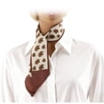 thumbnail image 3 of Unique Bargains 1 Pc Scarf Headband Flower Print Neck Scarf for Women Reddish Brown Coffee Color, 3 of 5