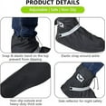 thumbnail image 4 of Waterproof Rain Boot Shoe Covers for Men Women with Reflector, Black Non-slip Reusable Boot Covers with Side Zipper, Foldable Anti-Snow Shoe Covers Rainproof Overshoes Over Shoes Galoshes, 4 of 6