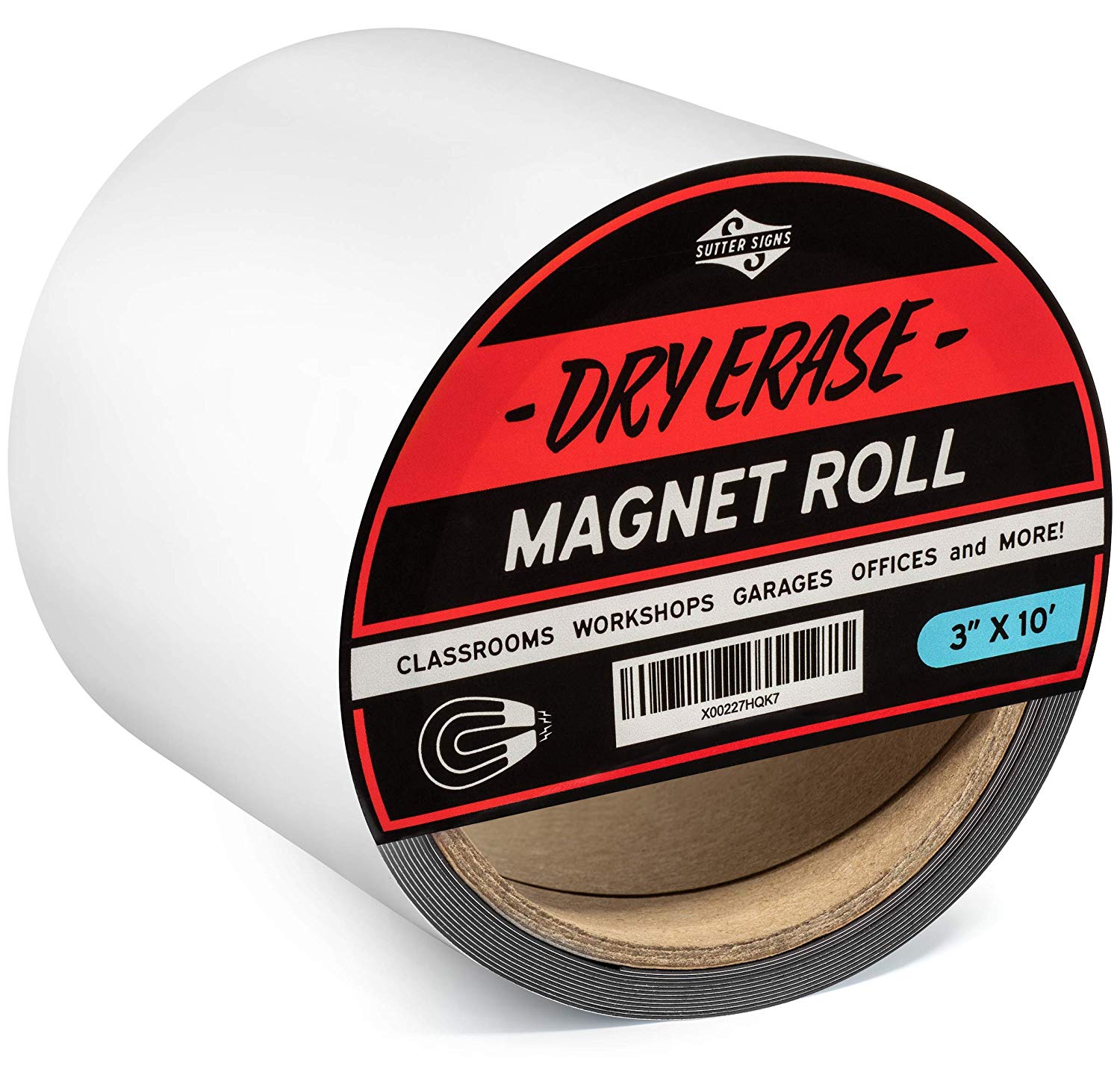 Sutter Signs Dry Erase Roll 3inch Wide by 10feet Long