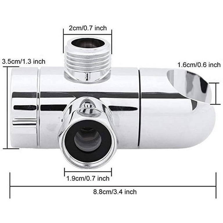 QWORK 3-Way Shower Diverter Valve – 1/2” Brass Thread With Hand Shower Cradle, Switch Flow Between Fixed And Handheld Shower, Fits Standard Plumbing
