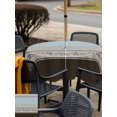 thumbnail image 5 of Outdoor Tablecloth with Umbrella Hole for Patio/Picnic/Party/Camping, Aqua Floral Waterproof Table Cloth Square Cover Washable, Modern Farmhouse Leaves Brown Striped (60"x 60"), 5 of 8