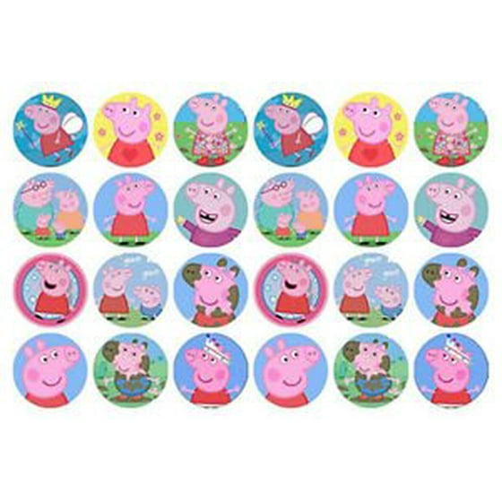 24 PEPPA PIG EDIBLE MINI WAFER PAPER CUPCAKE CUP CAKE
