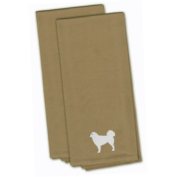 Polish Tatra Sheepdog Tan Embroidered Towel Set of 2