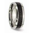 thumbnail image 4 of Titanium Polished With Black Carbon Fiber Inlay 8mm Band (Size 13.5) Made In China tb178-13.5, 4 of 4