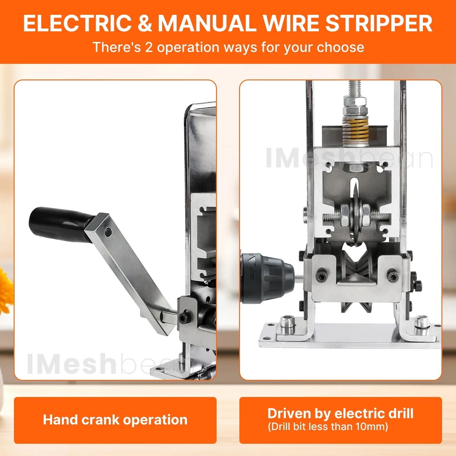 iMeshbean Hand Crank Wire Stripper Wire Stripping Machine Electric & Manual Copper Peeling Stripper
