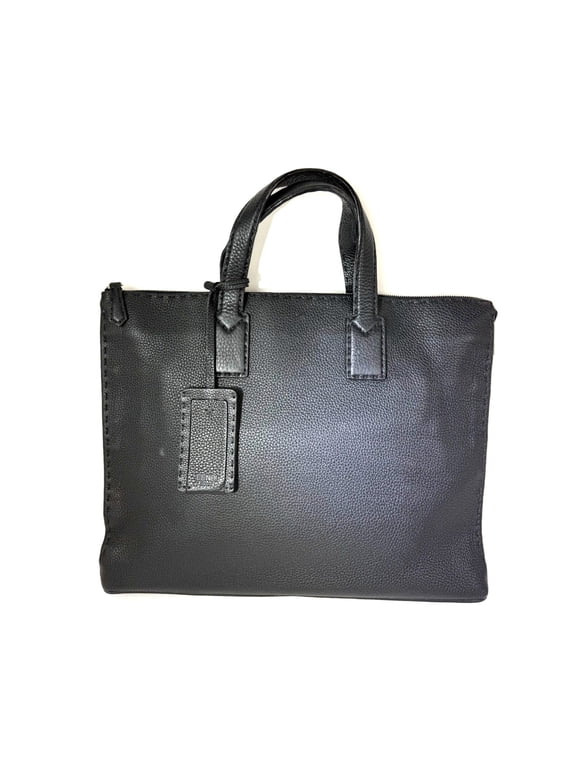 Pre-Owned Fendi Cuoio Romano Selleria Black Leather Briefcase Attache Bag