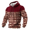 thumbnail image 3 of Sweat à Capuche pour Hommes avec Poches pour Style Occidental Aztèque Décontracté Manches Longues Coupe Décontractée, 3 of 3