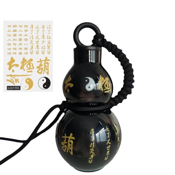 SharkTRUE Botol Air Labu Wukong, Reka Bentuk Mitos Hitam, Kapasiti Besar, Mudah Alih, Gaya Retro, Diperbuat daripada Plastik, Sesuai untuk EL, Cawan Air