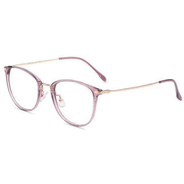 Firmoo Gafas De Lectura Con Bloqueo De Luz Azul, Antifatiga Ocular, Reducen La Fatiga, Lectores Redondos Vintage, Marco De Gafas Transparente Morado Para Mujeres/Hombres (1,50 Morado-Transparente)