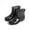 Black, variant on Women's Dot PVC Ankle Rain Boots, Glossy Surface Slip-On Design, Waterproof Lightweight Short Wellies