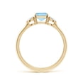 thumbnail image 2 of ANGARA Natural Aquamarine and Pear Diamond Three Stone Engagement Ring in 14K Yellow Gold for Women (Size-7x5mm) | March Birthstone, Anniversary, Jewelry Gift for Women | Natural Aquamarine Ring, 2 of 10