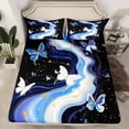 thumbnail image 2 of Homewish 4pcs Dreamy Cartoon Butterfly Sheet Set, Queen - Marble (Galaxy Stars), 2 of 7