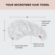 Kitsch Super Absorbent Microfiber Hair Towel Wrap, Micro Dot, 1 Count