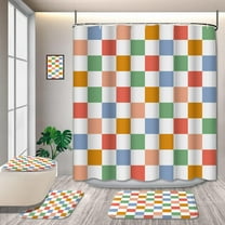 4 Pcs Quotes Colorful Kids Bathroom Shower Curtain Sets with Non-Slip Rugs Cartoon Inspirational Classical English Letter Let You Light Shine Sun Simple Classic for Child Waterproof 72*72in