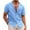 Blue, variant on Meichang Mens Lapel Shirts Trendy Solid Cotton Linen Shirts Short Sleeve Button Down Hawaiian Shirt Summer Beach T Shirts Muscle Shirts for Men 2024