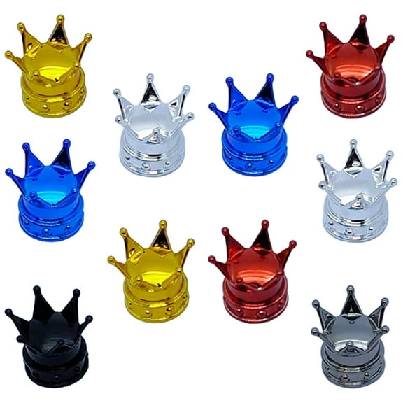 unbranded  10 Pcs Stem Cap Bling Car Valve Colorful Crown Dust